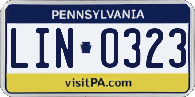 PA license plate LIN0323