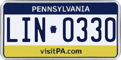 PA license plate LIN0330