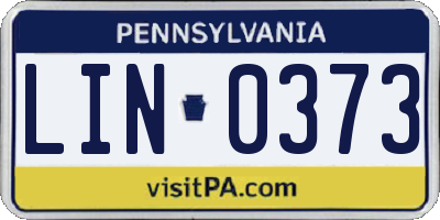 PA license plate LIN0373