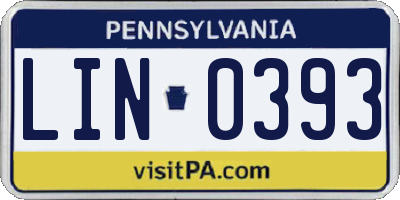 PA license plate LIN0393