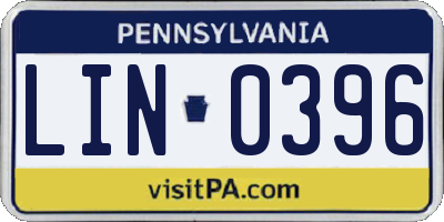 PA license plate LIN0396