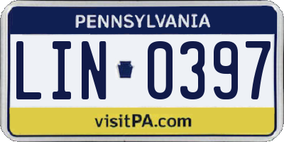 PA license plate LIN0397