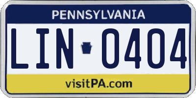 PA license plate LIN0404