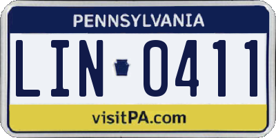 PA license plate LIN0411