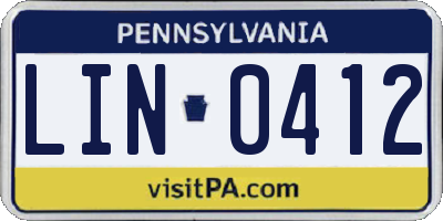 PA license plate LIN0412
