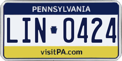 PA license plate LIN0424