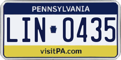 PA license plate LIN0435