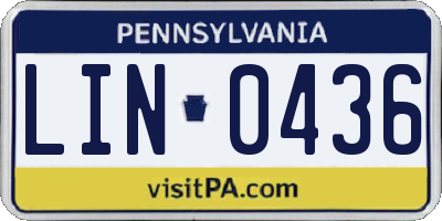 PA license plate LIN0436