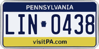 PA license plate LIN0438