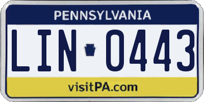 PA license plate LIN0443