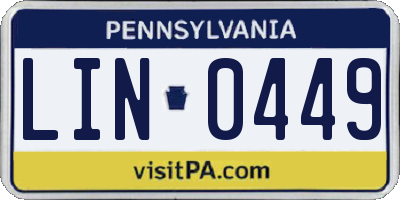 PA license plate LIN0449