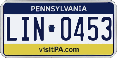 PA license plate LIN0453