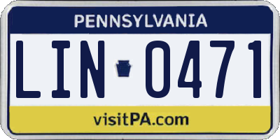 PA license plate LIN0471