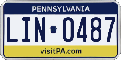 PA license plate LIN0487