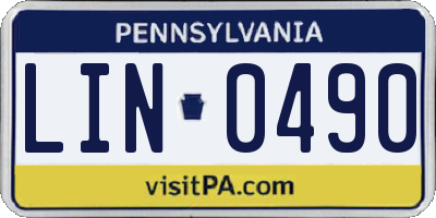 PA license plate LIN0490