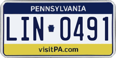 PA license plate LIN0491