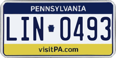 PA license plate LIN0493