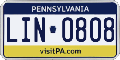 PA license plate LIN0808