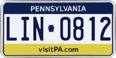 PA license plate LIN0812