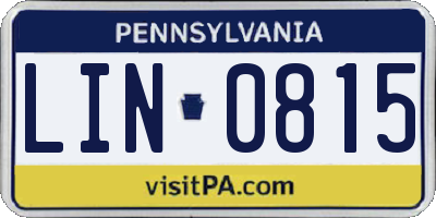 PA license plate LIN0815