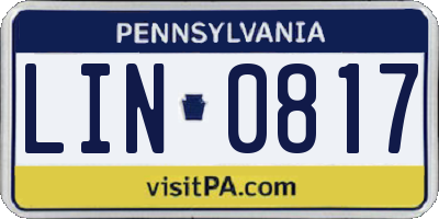 PA license plate LIN0817