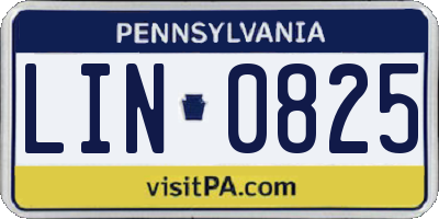 PA license plate LIN0825
