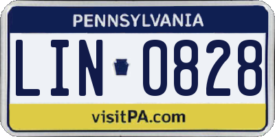 PA license plate LIN0828