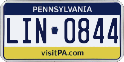 PA license plate LIN0844