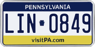 PA license plate LIN0849