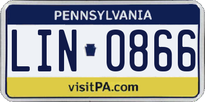 PA license plate LIN0866