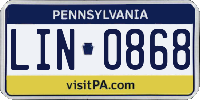 PA license plate LIN0868