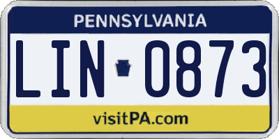 PA license plate LIN0873