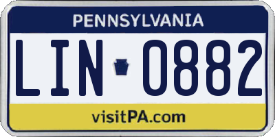 PA license plate LIN0882