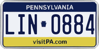 PA license plate LIN0884