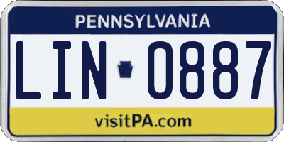 PA license plate LIN0887