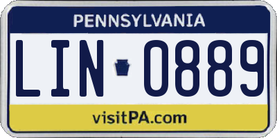 PA license plate LIN0889