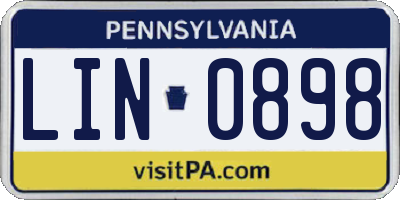 PA license plate LIN0898