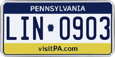 PA license plate LIN0903