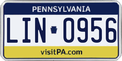 PA license plate LIN0956