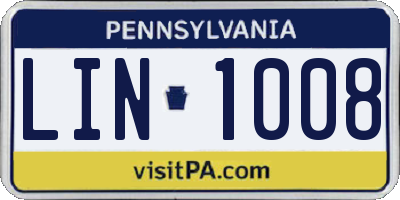 PA license plate LIN1008