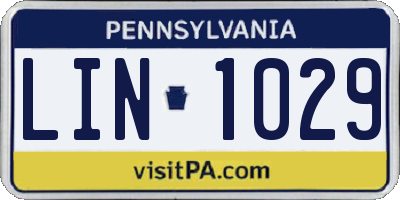 PA license plate LIN1029