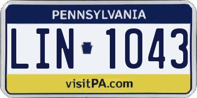 PA license plate LIN1043