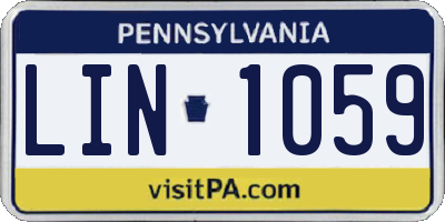 PA license plate LIN1059
