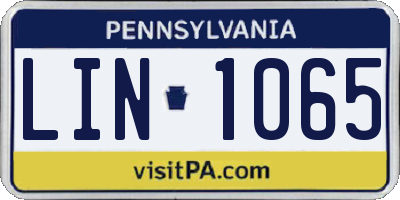 PA license plate LIN1065
