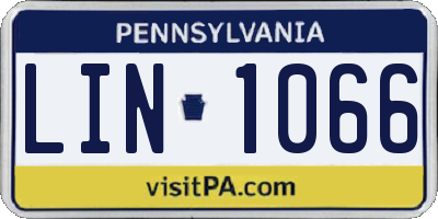 PA license plate LIN1066