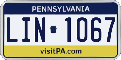 PA license plate LIN1067