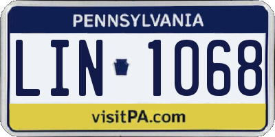 PA license plate LIN1068