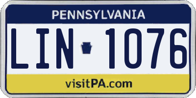 PA license plate LIN1076