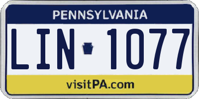 PA license plate LIN1077