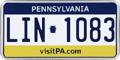 PA license plate LIN1083